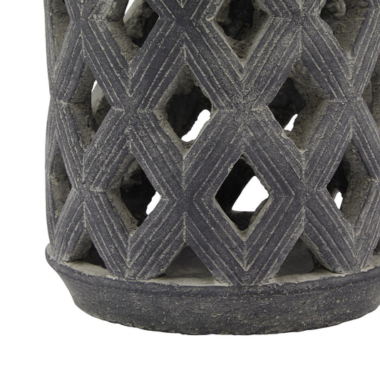 Amalfi Grey Large Lattice Candle Lantern
