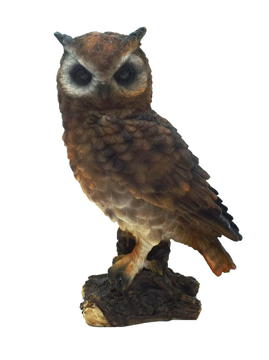 Brown Owl On Base Statue