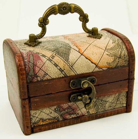Atlas Large Box Wooden Chest 12X8X8cm