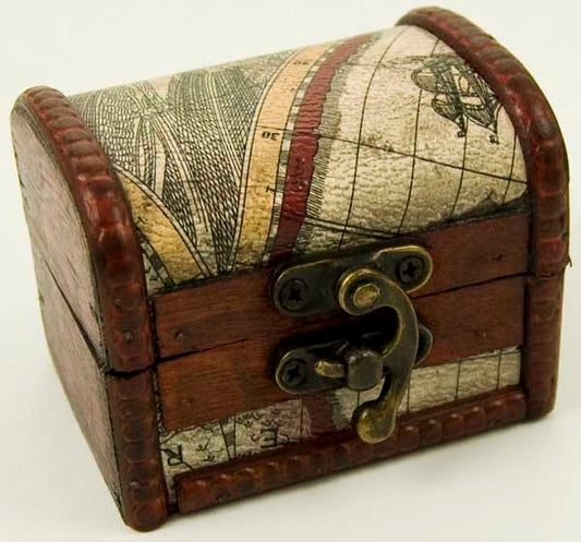 Atlas Medium Box Wooden Chest 8X6X6cm