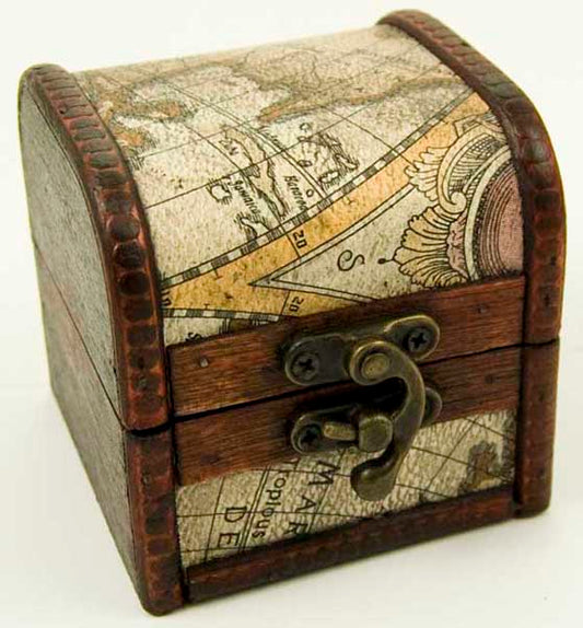 Atlas Square Box Wooden Chest 8X8X8cm
